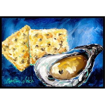 Carolines Treasures 24 x 36 in. Oysters Two Crackers Indoor Or Outdoor Doormat MW1089JMAT